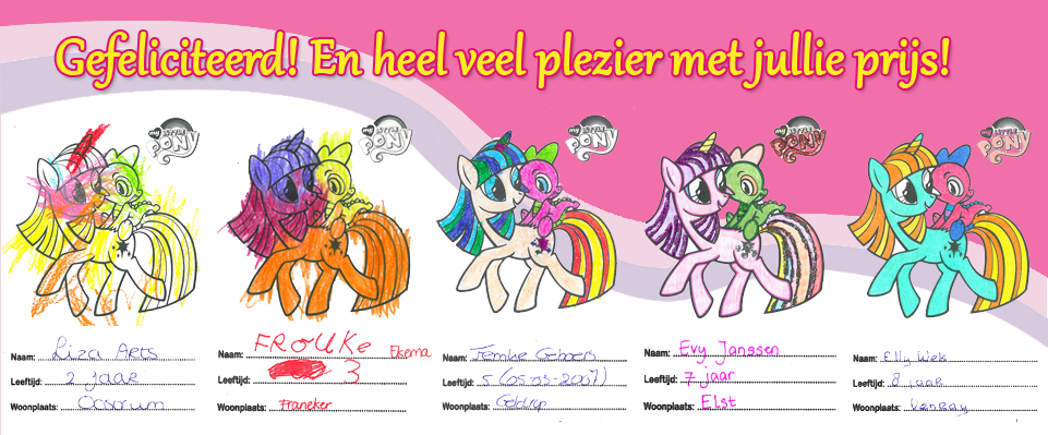 My Little Pony Kleurwedstrijd Winnaars